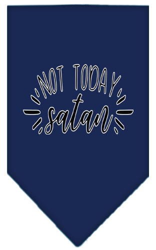 Not Today Satan Screen Print Bandana Navy Blue large